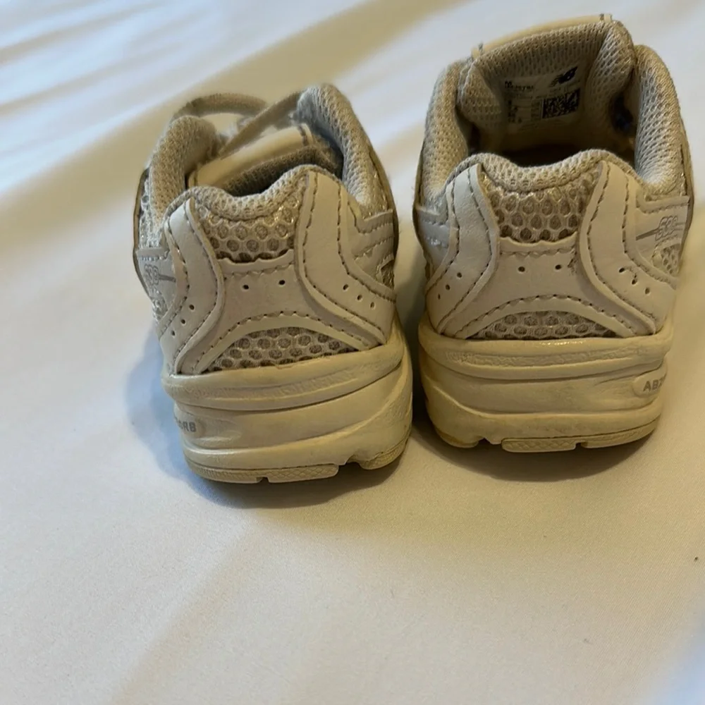 New Balance Kids Beige/Off-White Running Shoes